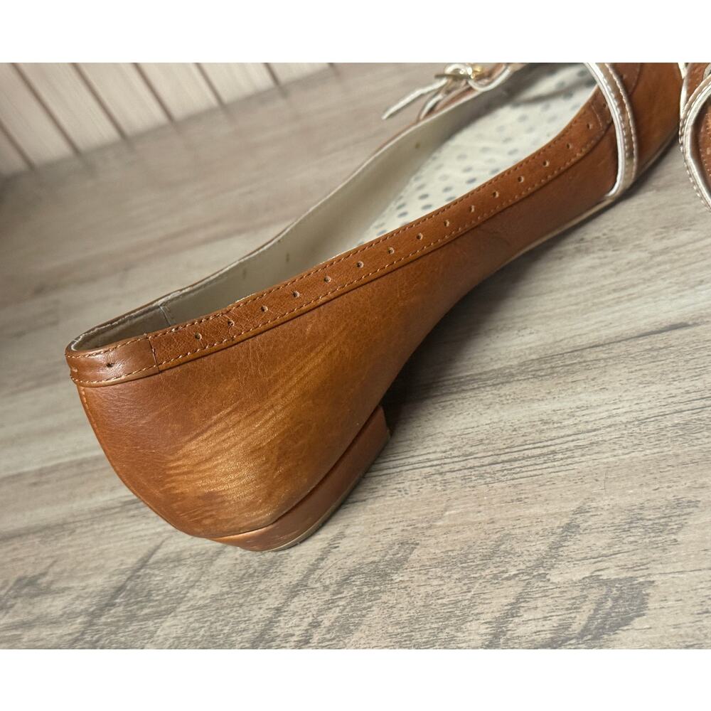 Boden Women’s Pointed-Toe Flats Brown Gold Metallic Size 40 EU / 9 US - Picture 9 of 9